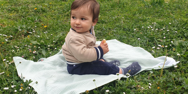 nursing cover as a play mat