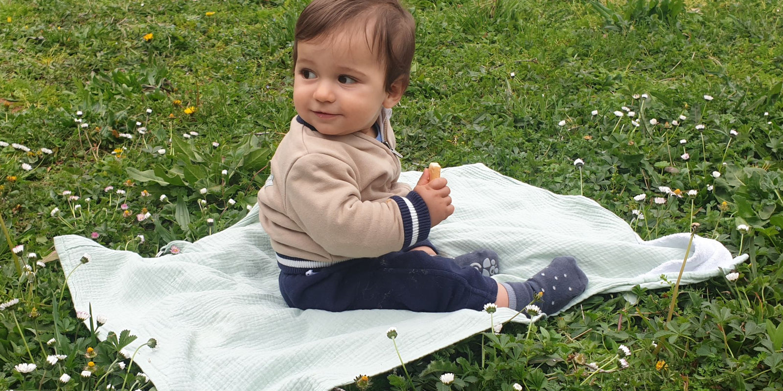 nursing cover as a play mat
