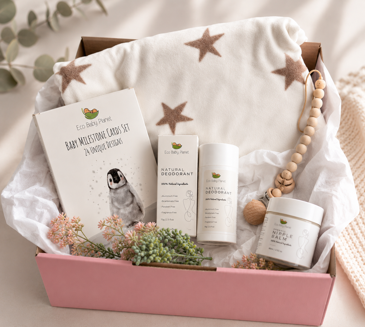Baby Shower Gift Hamper | Organic New Mum Gift Box | 5 Piece Set