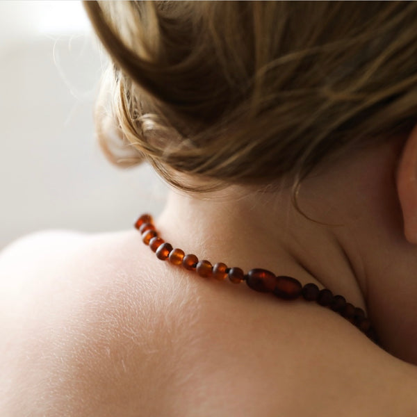 Amber Teething Necklace for Babies and Toddlers - Natural Solution for Teething Pain Relief
