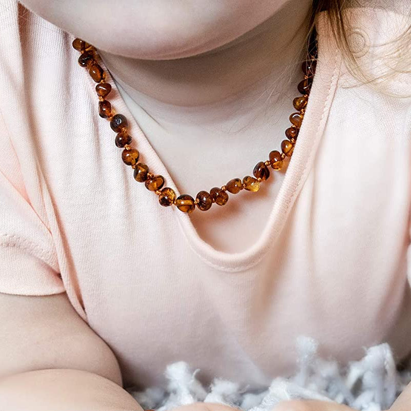 Amber Teething Necklace - mixed raw amber – Orchid Nest