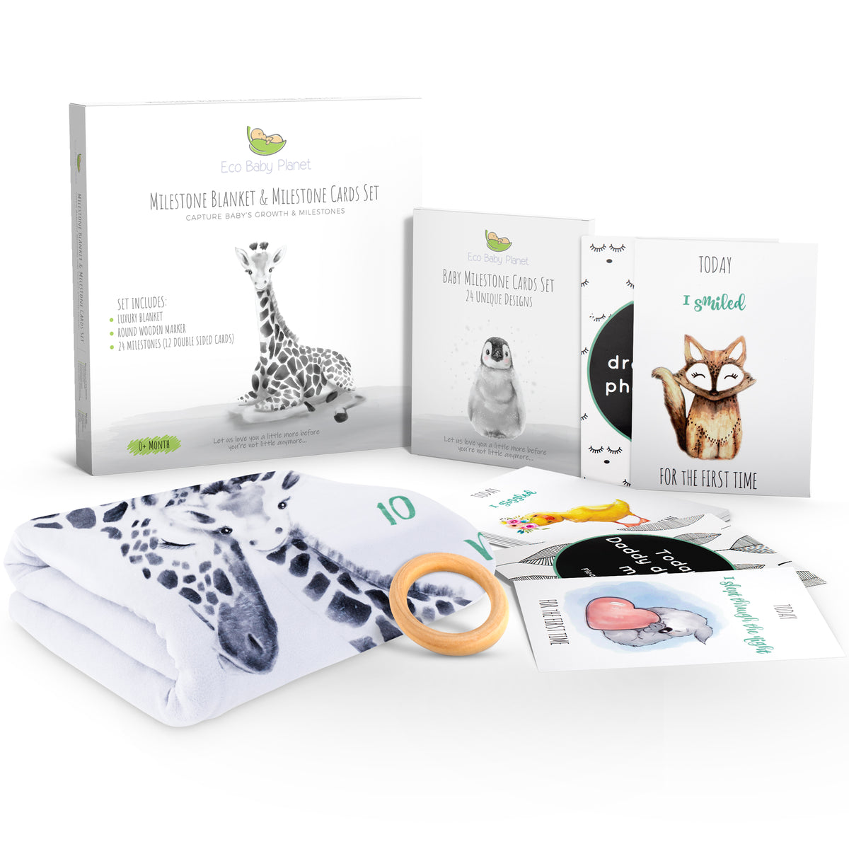 Eco Baby Planet Milestone Blanket and Milestone Cards
