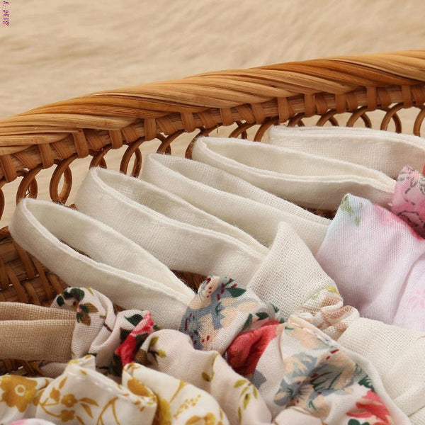 Baby Dummy Chain Clips - Cotton Linen Fabric Pacifier Holder - Boho Style Flowers - Eco Friendly Baby Gift for Boys and Girls