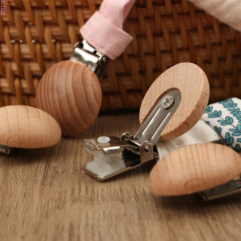 Baby Dummy Chain Clips - Cotton Linen Fabric Pacifier Holder - Boho Style Flowers - Eco Friendly Baby Gift for Boys and Girls