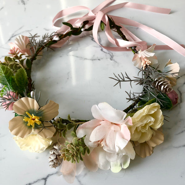 Stunning Handmade Colorful/Pastel Spring Rose Goddess Flower Crown Spring Pastel Flower Headpiece Stunning Handmade Colorful  main image 4
