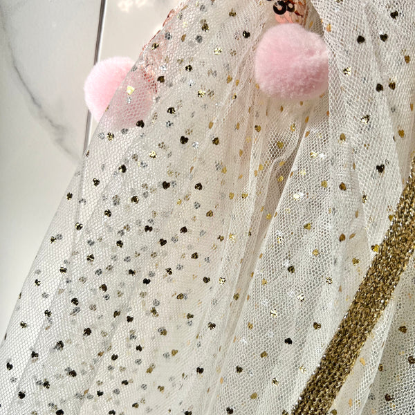 Kids Capes, Fairy Veil, Princess Cloak - Flower Girl, Birthday Party - 3, 4, 5, 6 year old Girl Gift