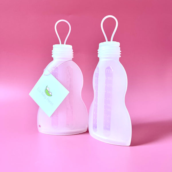 Breast Milk Silicone Storage Bags,  Reusable & Eco-Friendly Freezable Pouches,  260ml, 2pcs