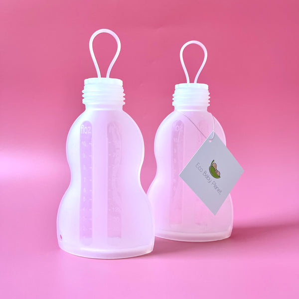 Breast Milk Silicone Storage Bags,  Reusable & Eco-Friendly Freezable Pouches,  260ml, 2pcs