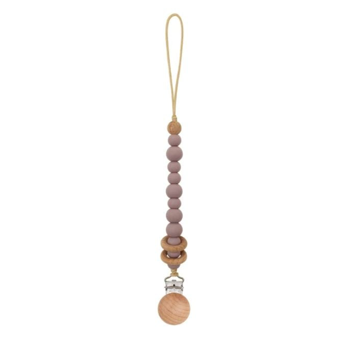 Baby Dummy Clips - Beaded Silicone Wooden Pacifier Holder - Eco Friendly Baby Gift - 14 Colours