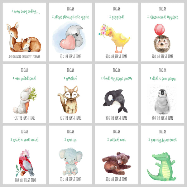 Baby Milestone Cards - 24 Unique Cute & Funny Card Designs - For New Parents with a Sense of Humour
