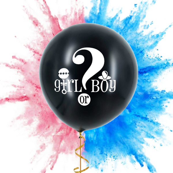 Gender Reveal Decorations Party Kit - Giant Balloon - 120 pieces Blue & Pink for 24 Guests