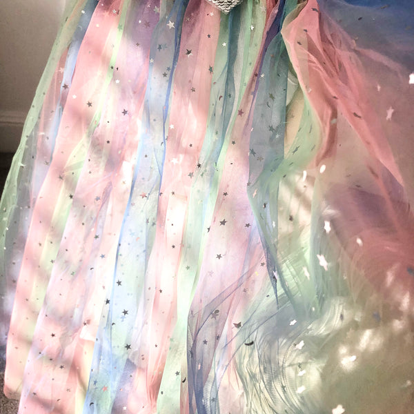 Kids Capes, Fairy Veil, Princess Cloak - Flower Girl, Birthday Party - 3, 4, 5, 6 year old Girl Gift